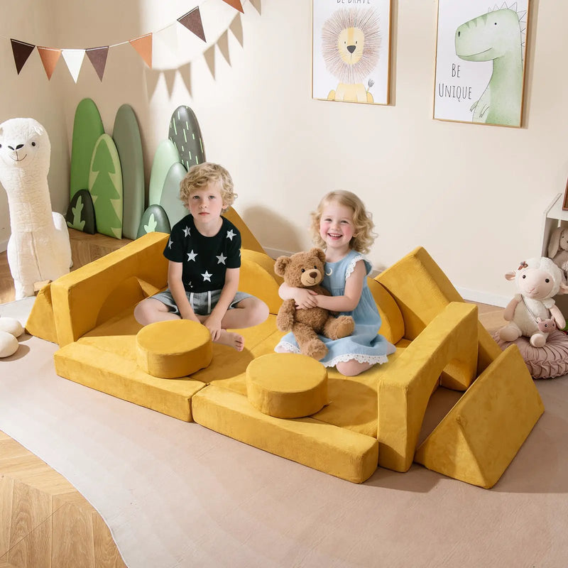 14 PCS Modular Kids Play Couch for Playroom and Bedroom by DirectDeals