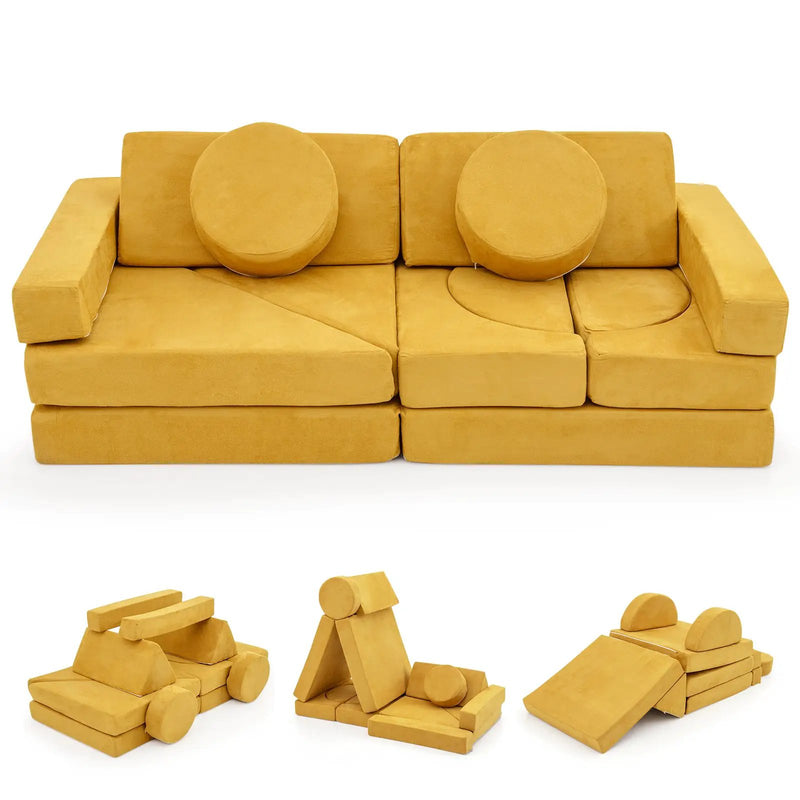 14 PCS Modular Kids Play Couch for Playroom and Bedroom by DirectDeals