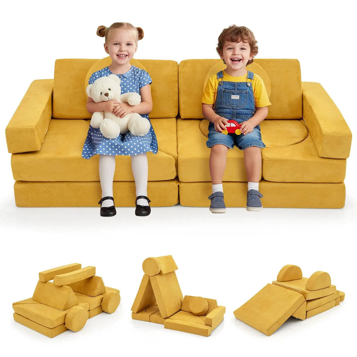 14 PCS Modular Kids Play Couch for Playroom and Bedroom, photo 10 of 24