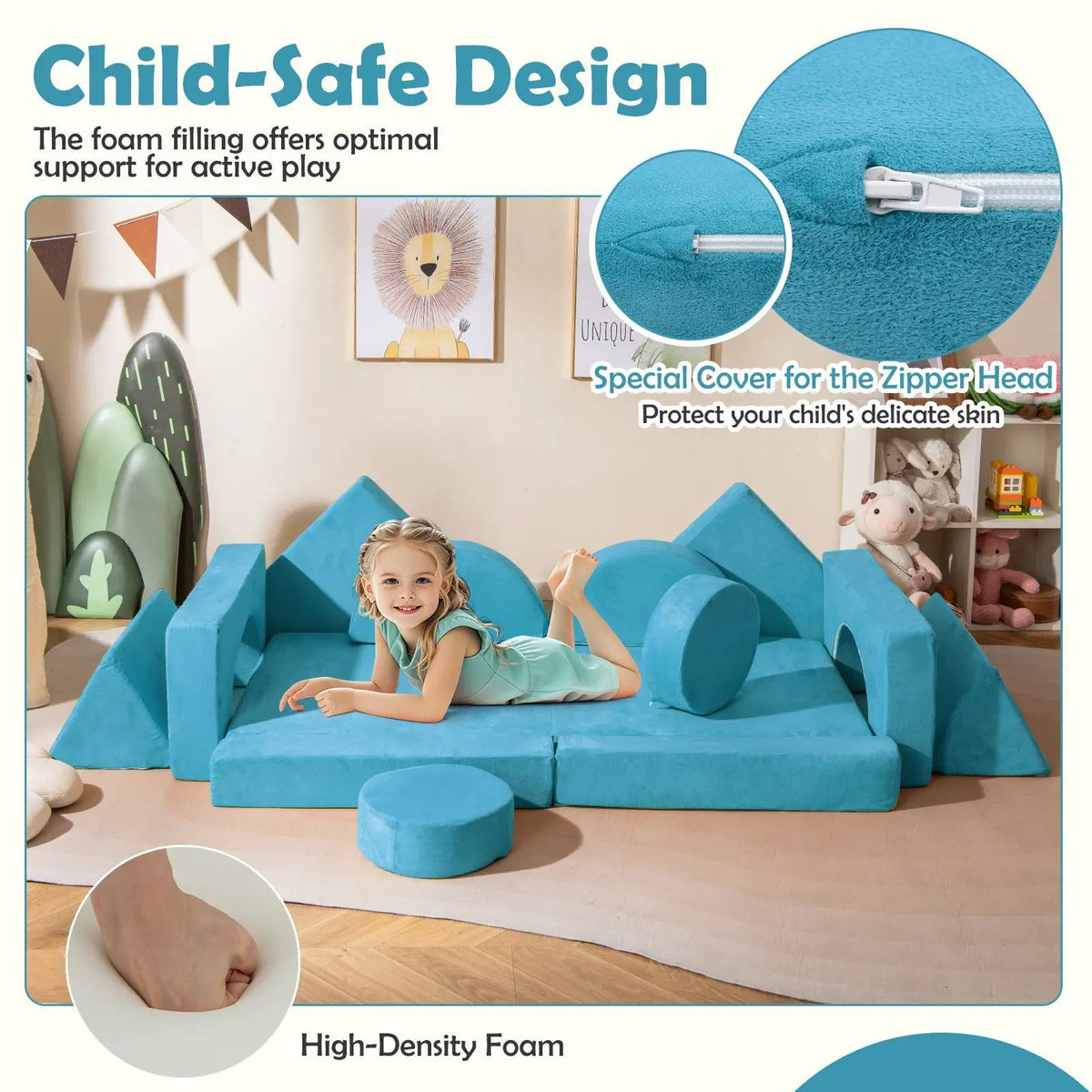 14 PCS Modular Kids Play Couch for Playroom and Bedroom, photo 22 of 24