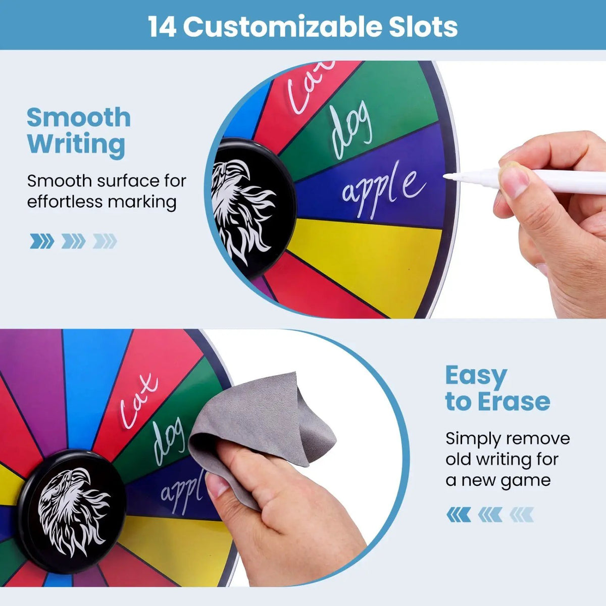14 Slots Spin Wheel with Blackboard Marker, photo 14 of 16