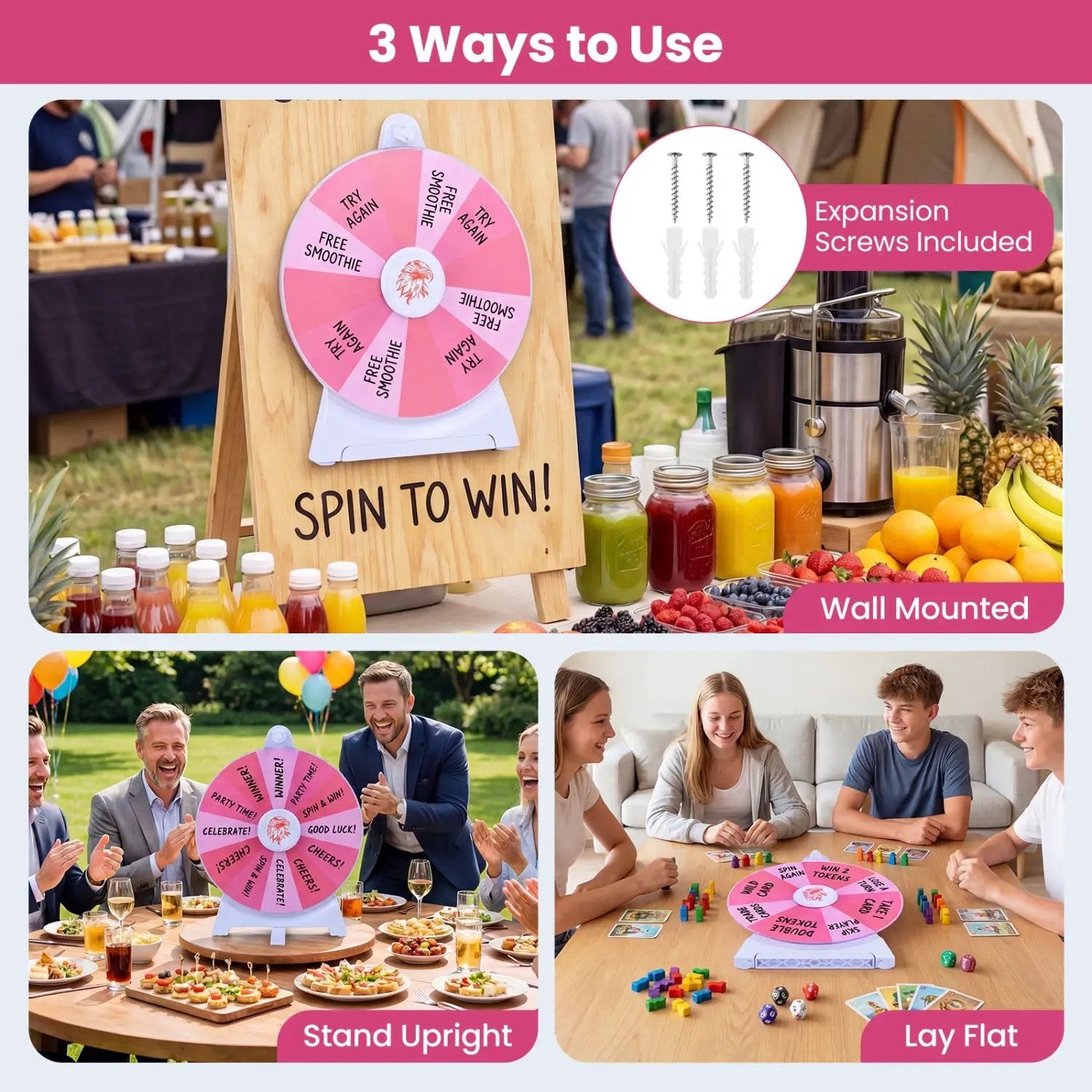 14 Slots Spin Wheel with Blackboard Marker by DirectDeals