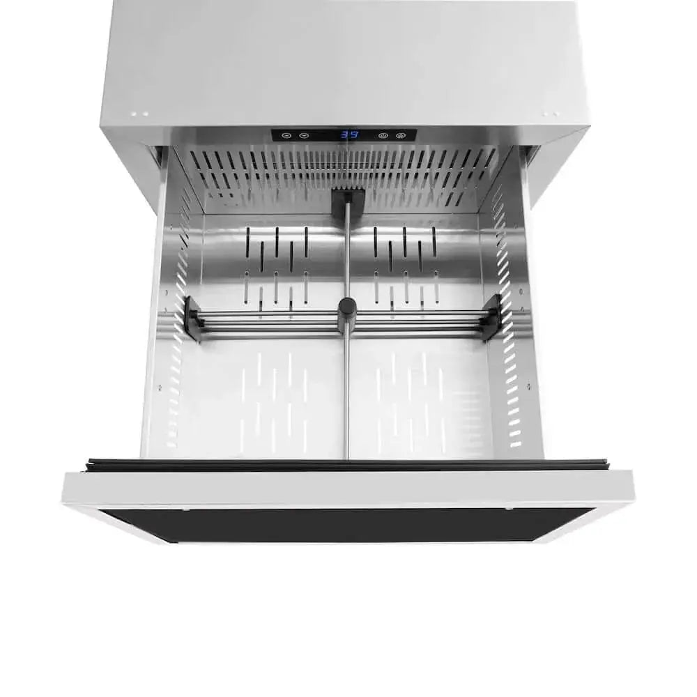 ZLINE 24" Touchstone 168 Can Outdoor-Rated Dual Refrigerator Drawer, Panel Ready Gold, RDSPOZ-24-G by Farmhouse Kitchen and Bath