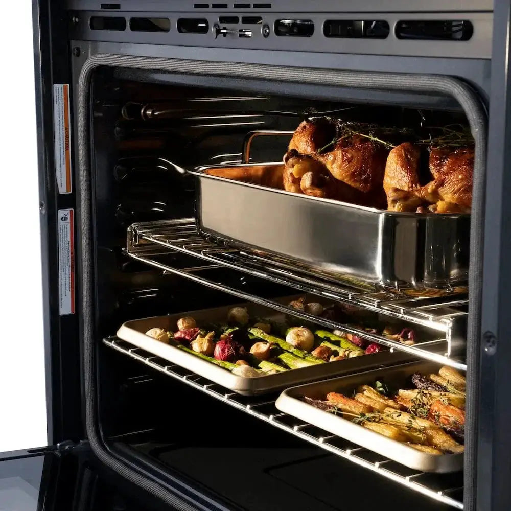 ZLINE 30" Autograph Edition Professional True Convection Single Wall Oven, Air Fry, Self Clean, White Matte, Gold WASZ-WM-30-G by Farmhouse Kitchen and Bath