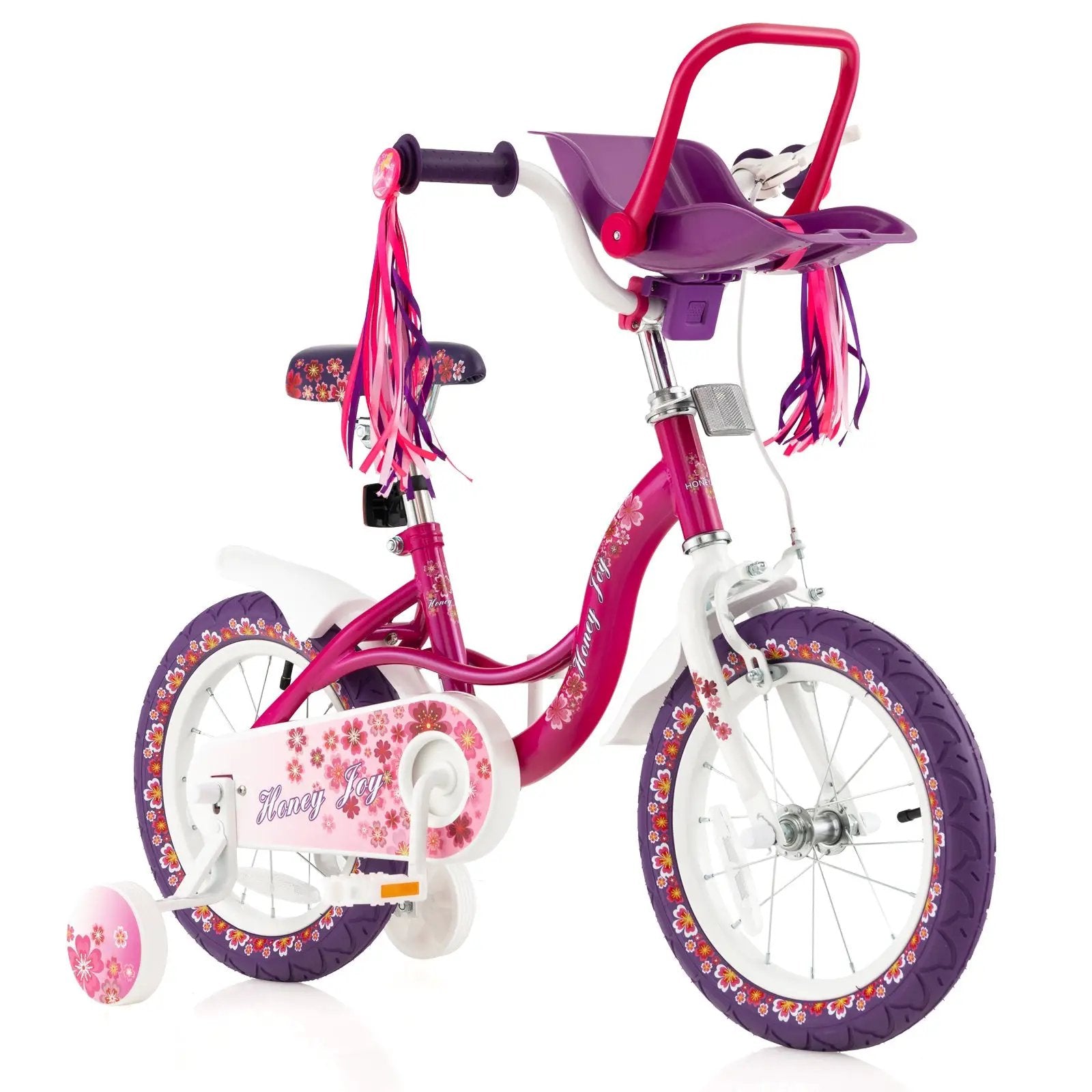 16 Inch Kids Bike with Doll Seat and Removable Training Wheels-16 inches by DirectDeals