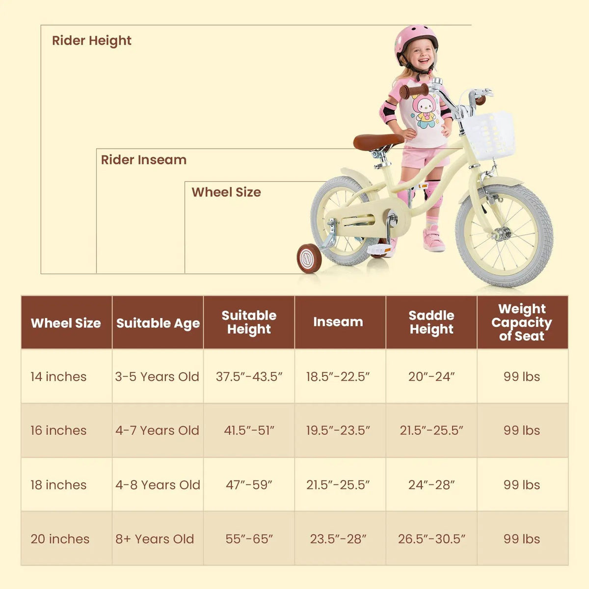 14/16/18 Inch Kids Bike Adjustable with Training Wheels Ages 3-8 Years Olds-16 inches, photo 4 of 10