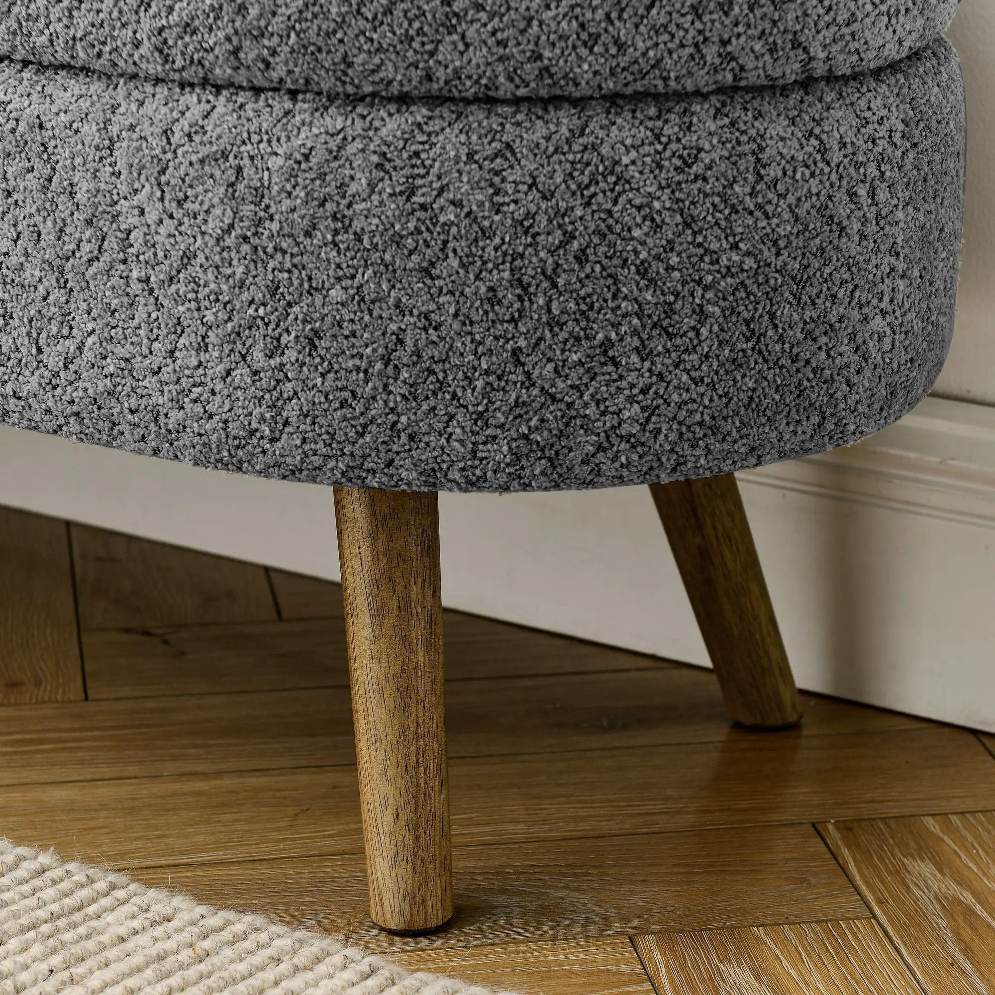 Ottoman Oval Storage Bench with Rubber Wood Legs by HouseOfZazla