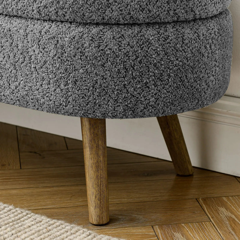 Ottoman Oval Storage Bench with Rubber Wood Legs by HouseOfZazla