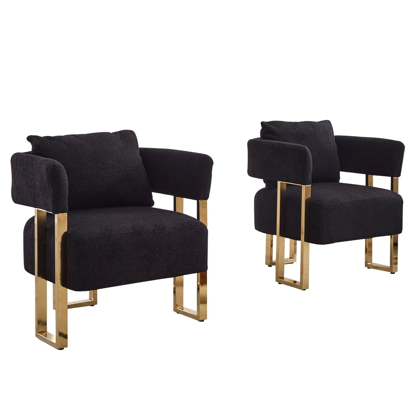 Modern Decorative Chair Teddy Fleece Upholstered And Metal Foot by Unique Piece Furniture