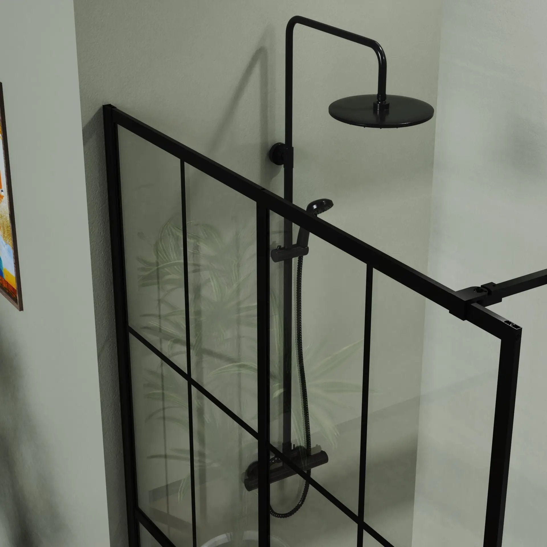 Shower Screen Walk In Wet Room - Black by HouseOfZazla