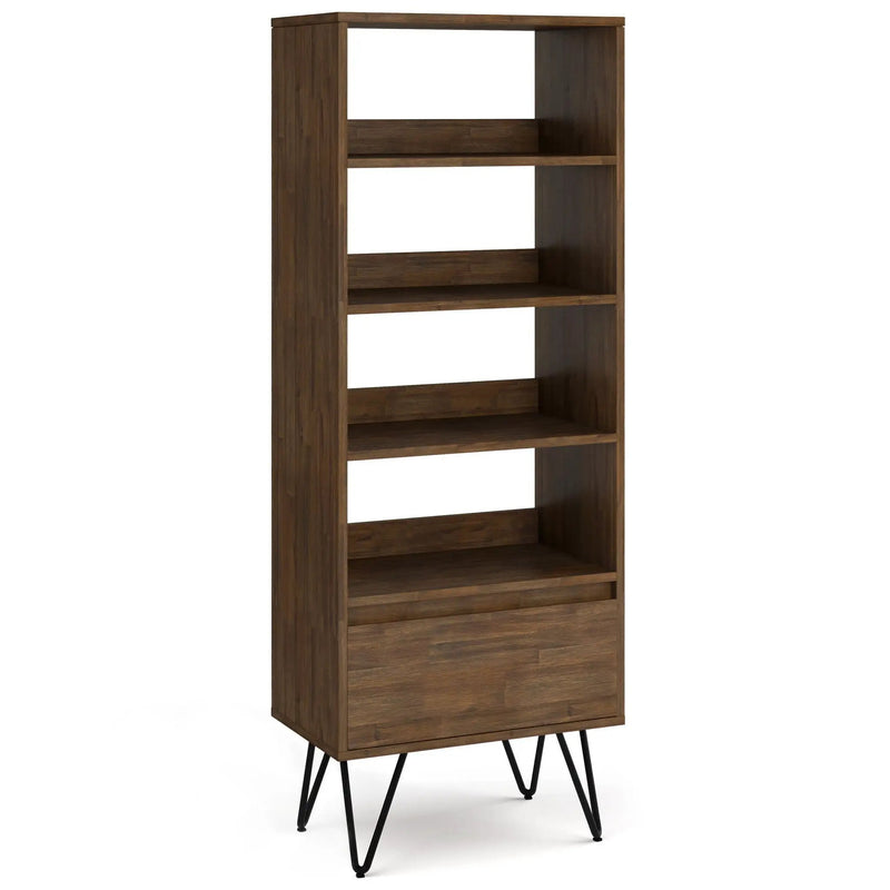 Chase - Tall Bookcase - Rustic Natural Aged Brown by HouseOfZazla