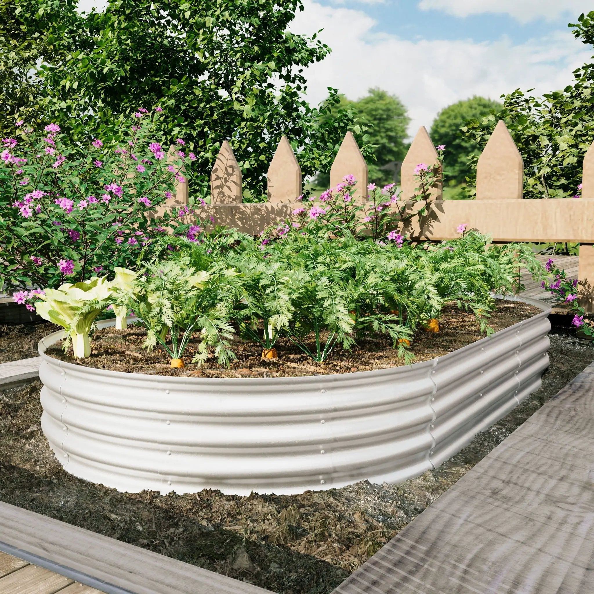 Heavy Duty Galvanized Raised Garden Bed Kit For Vegetables, Flowers & Herbs by HouseOfZazla