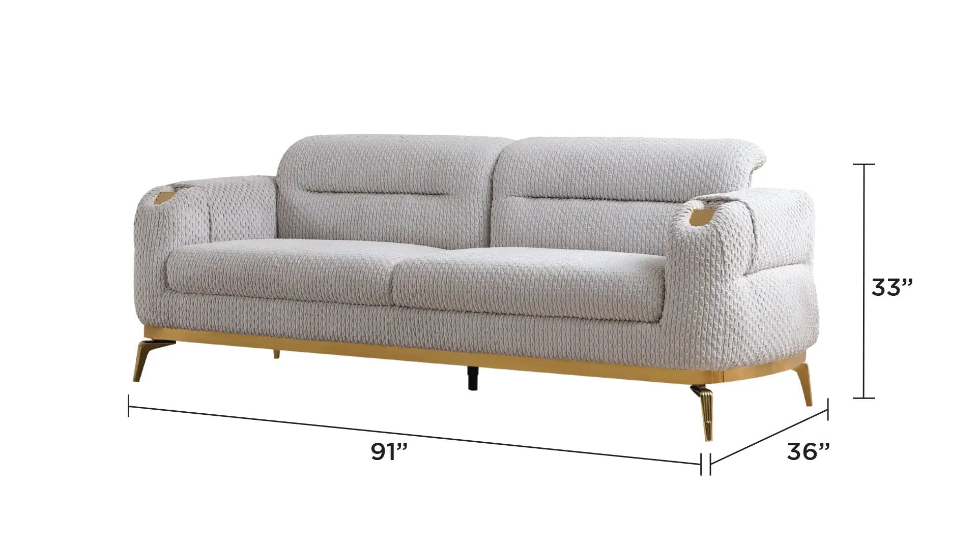 Zoe Modern Style 3PC Living Room Set by HouseOfZazla