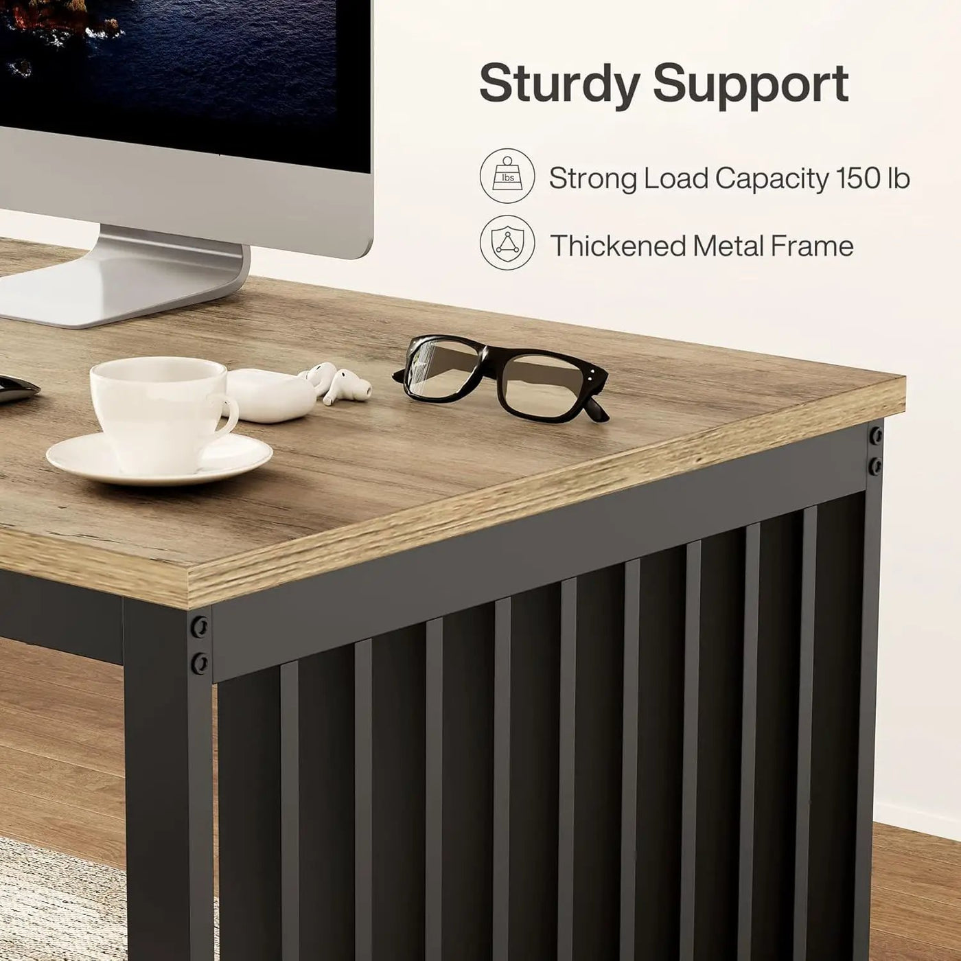 Double Computer Desk For 2 Person, Extra Long Workstation by HouseOfZazla