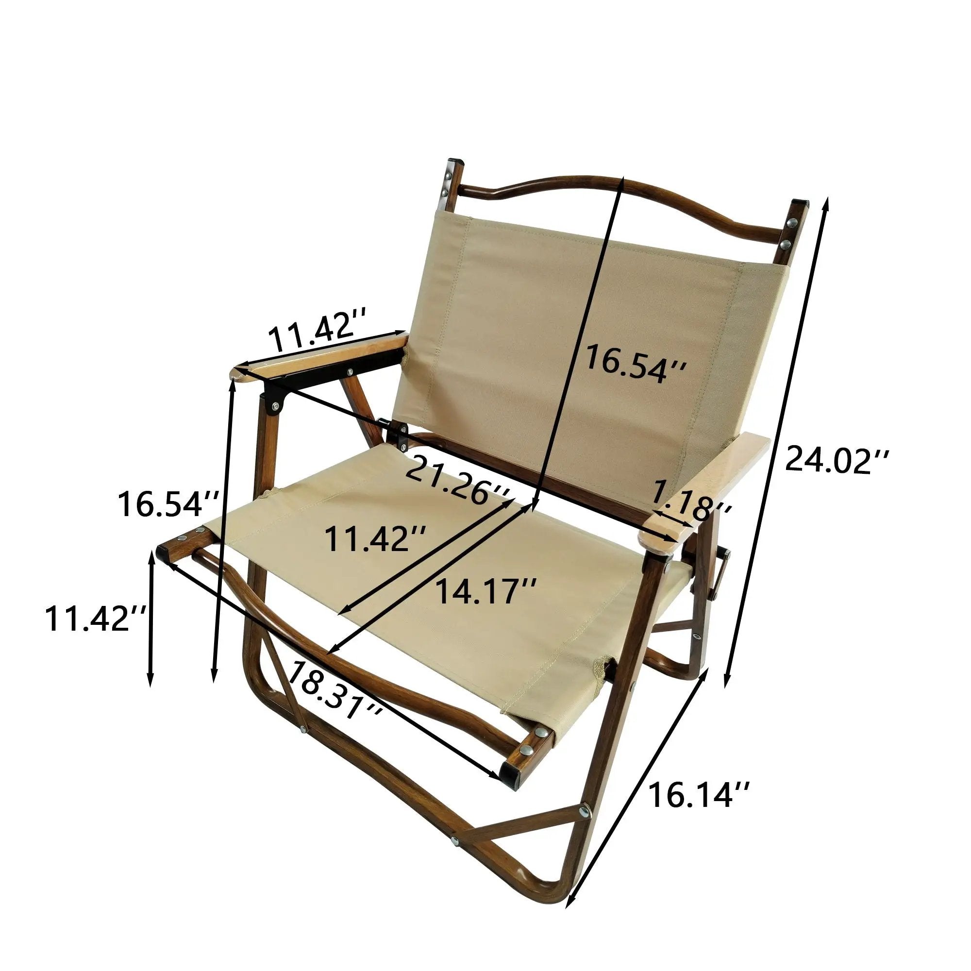Comfy Foldable And Portable Chair With Armrests, Indoor And Outdoor (Set of 4) - Brown by HouseOfZazla