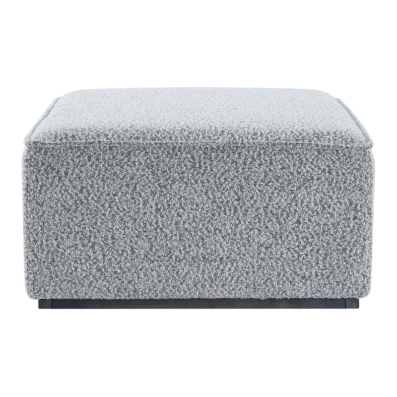 Square Upholstered Ottoman with Black-and-White Fabric by HouseOfZazla