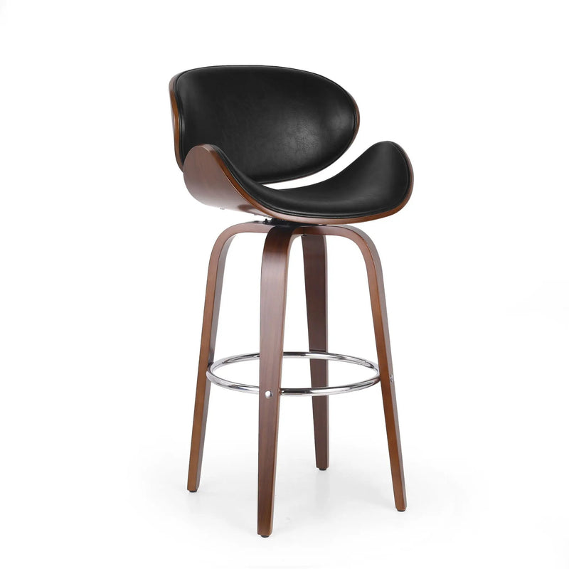 Lumos Mid Century Modern Upholstered Swivel Barstool by HouseOfZazla