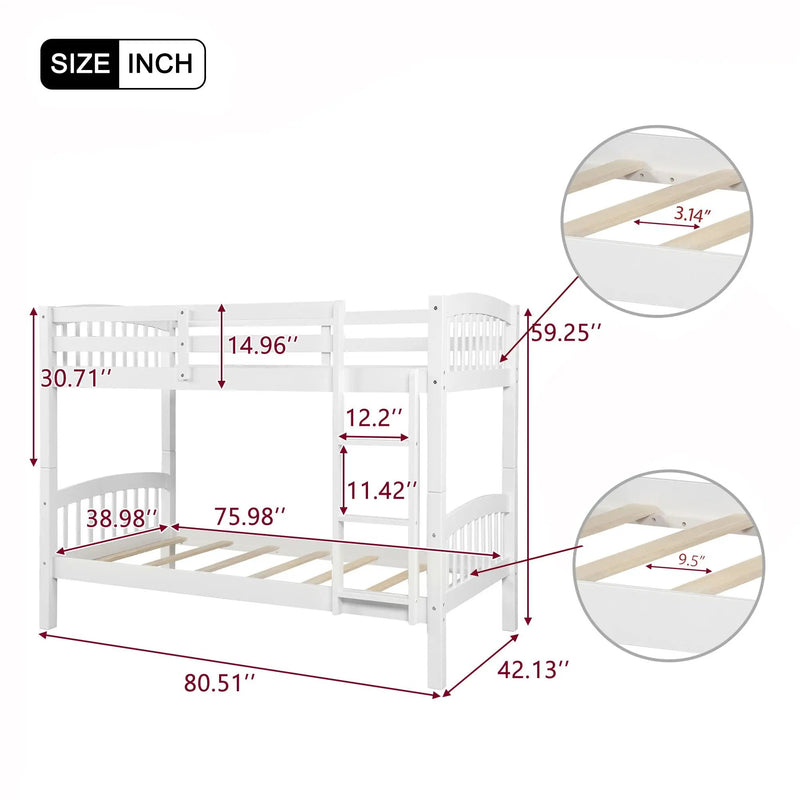 Solid Construction Bunk Bed With Ladder by Unique Piece Furniture