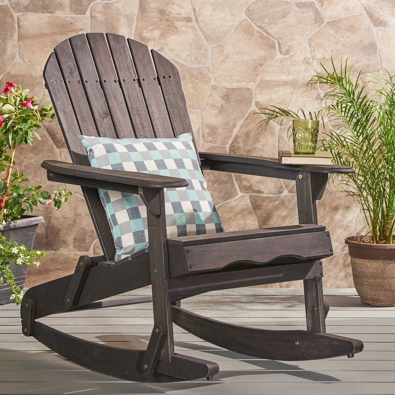 Outdoor Adirondack Rocking Chair With Hand Crafted Details by HouseOfZazla