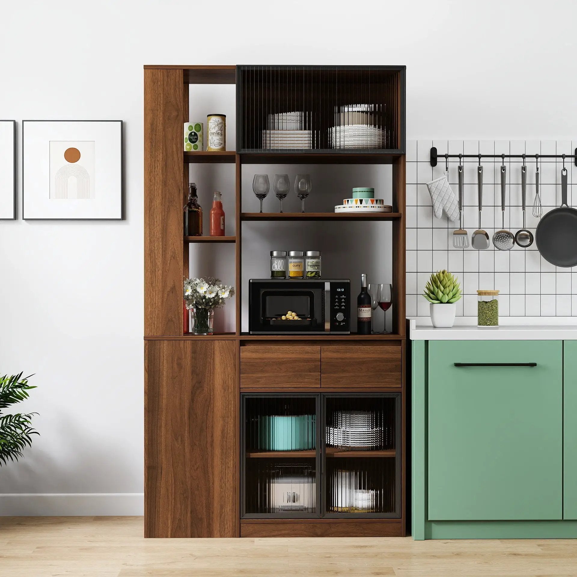 70.87"H Tall Storage Cabinet with Multi-Functional Storage Space by HouseOfZazla