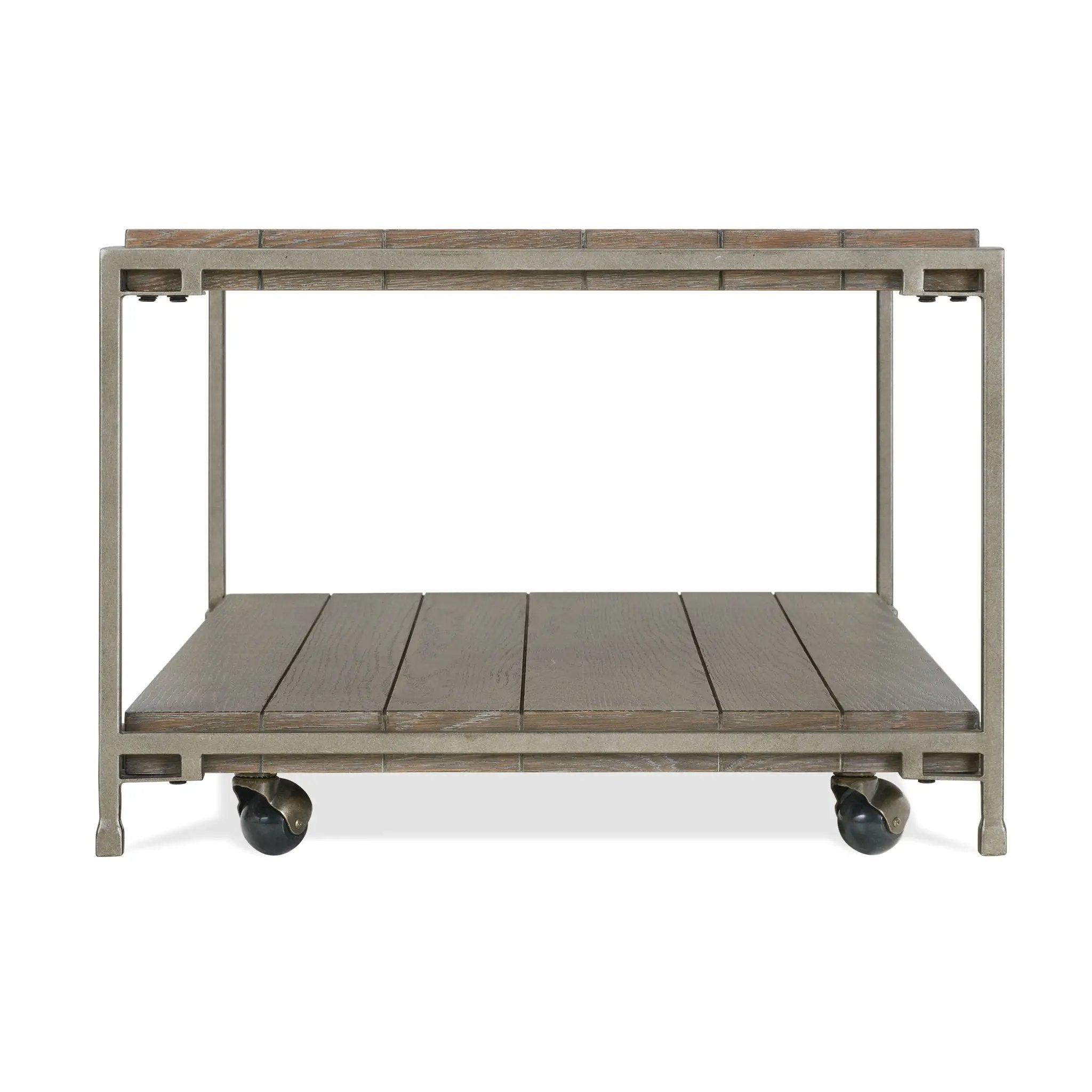 Corbeta - 3 Piece Metal Frame Wood Living Room Coffee Table And 2 Chairside Tables Set, Aged Graphite - Brown by Unique Piece Furniture
