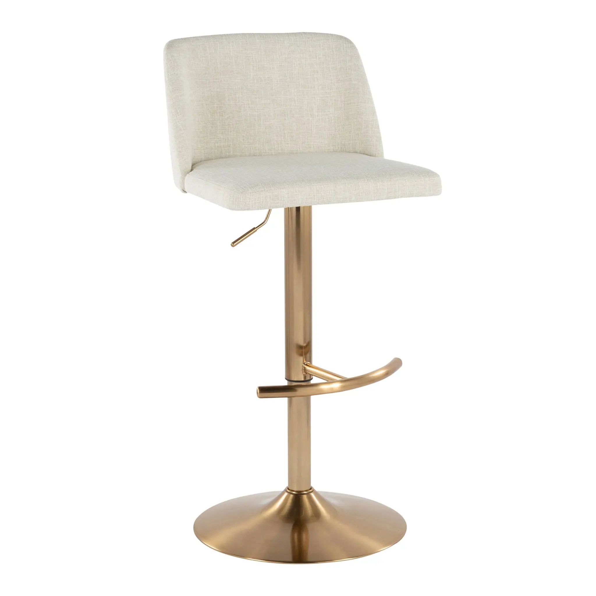 Toriano - Contemporary Adjustable Barstool Swivel With Rounded T Footrest (Set of 2) by Unique Piece Furniture