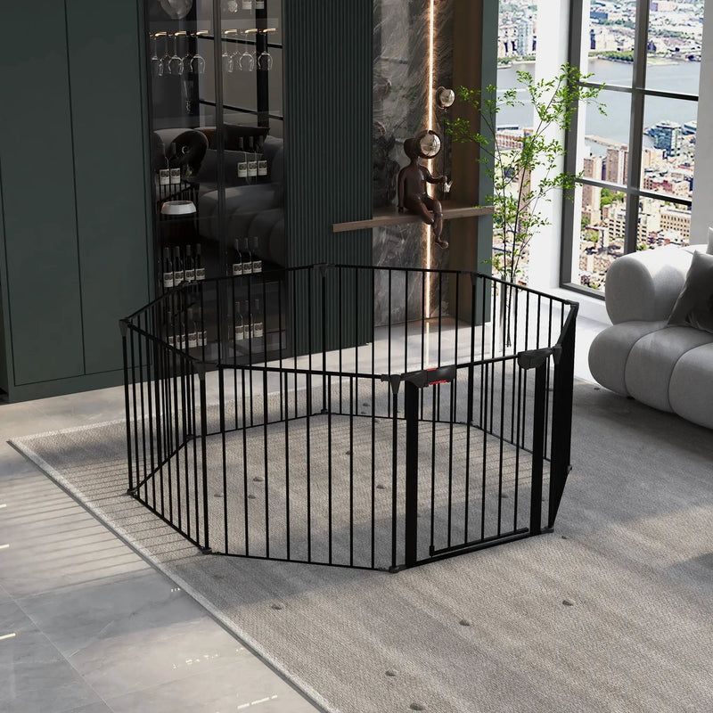 Adjustable Safety Gate Play Yard Metal Doorways Fireplace Fence Christmas Tree Fence Gate For House Stairs Gate Prohibited Area Fence by HouseOfZazla