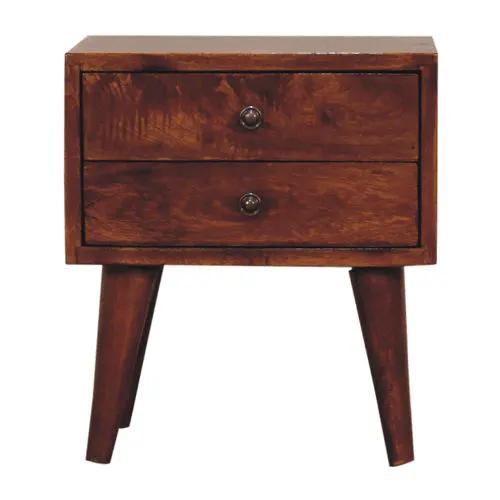 Mini Modern Bedside Table - Chestnut by HouseOfZazla