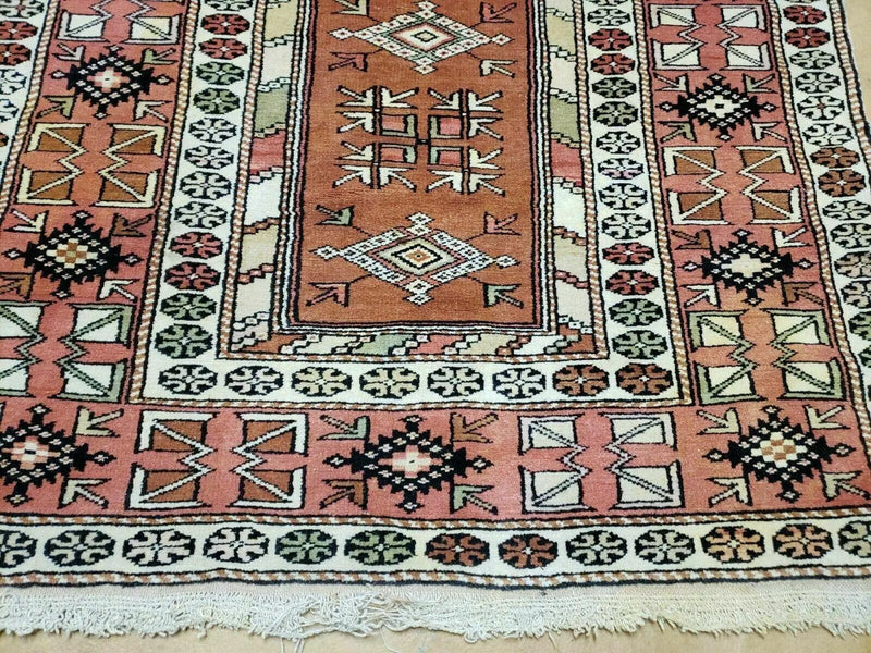 4' X 7' Antique Handmade Turkish Melas Oushak Wool Rug by Jewel Rugs