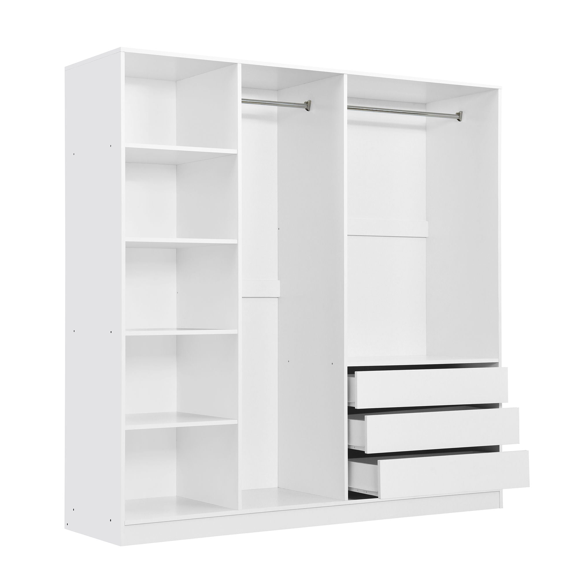 Doorless Storage Wardrobe For Dedroom With Shelves And 3 Drawers by HouseOfZazla