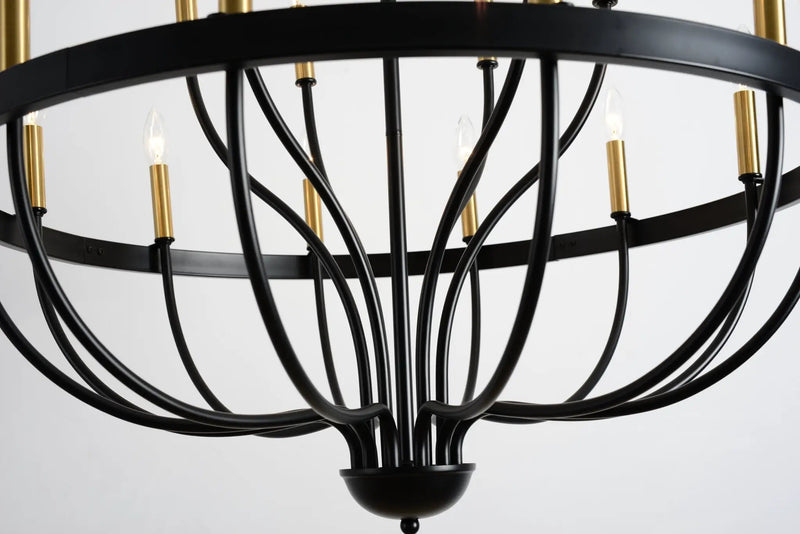 15-Light Industrial Iron Candle Chandelier Modern Farmhouse Pendant Light by HouseOfZazla