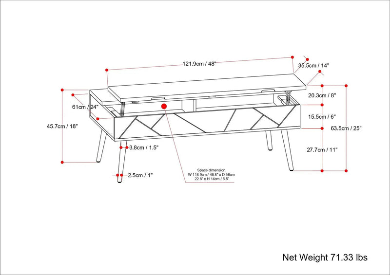 Jager - Lift Top Coffee Table Handcrafted by HouseOfZazla