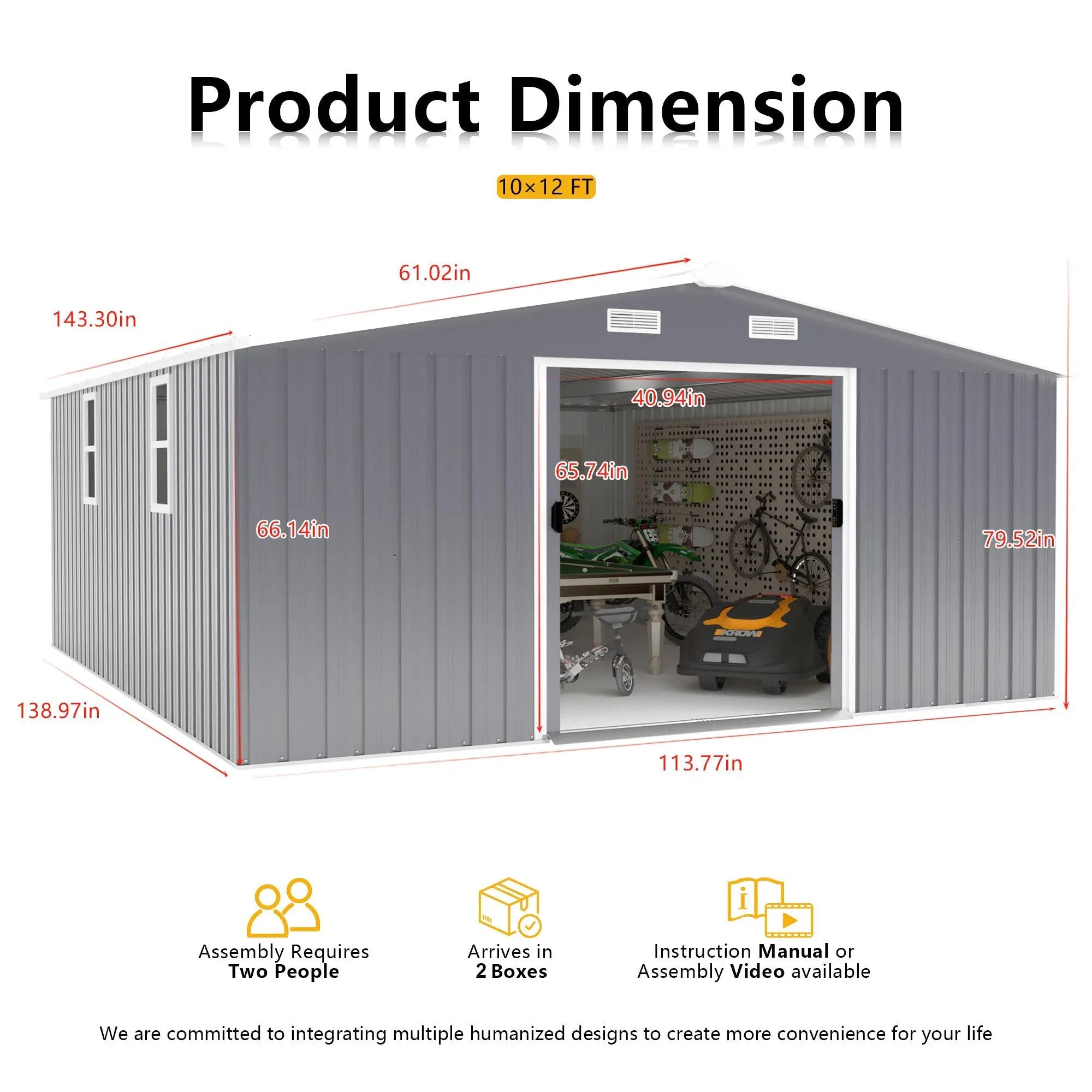 Campcraft 10x12ft Color Steel Plate Storage Shed by HouseOfZazla