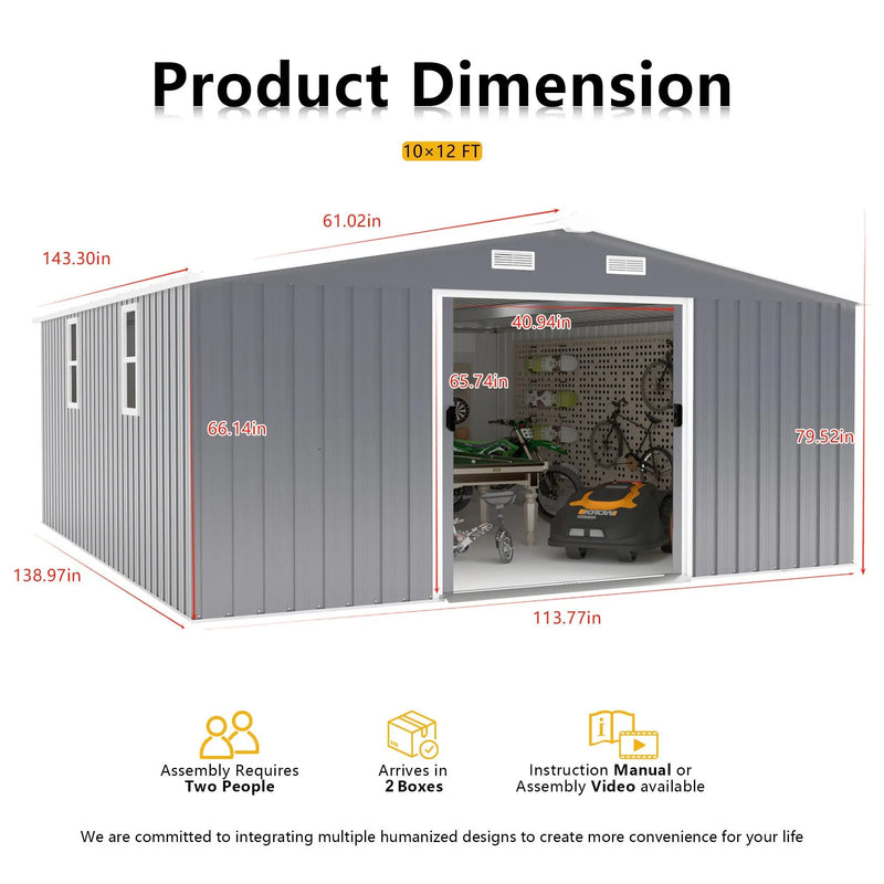 Campcraft 10x12ft Color Steel Plate Storage Shed by HouseOfZazla