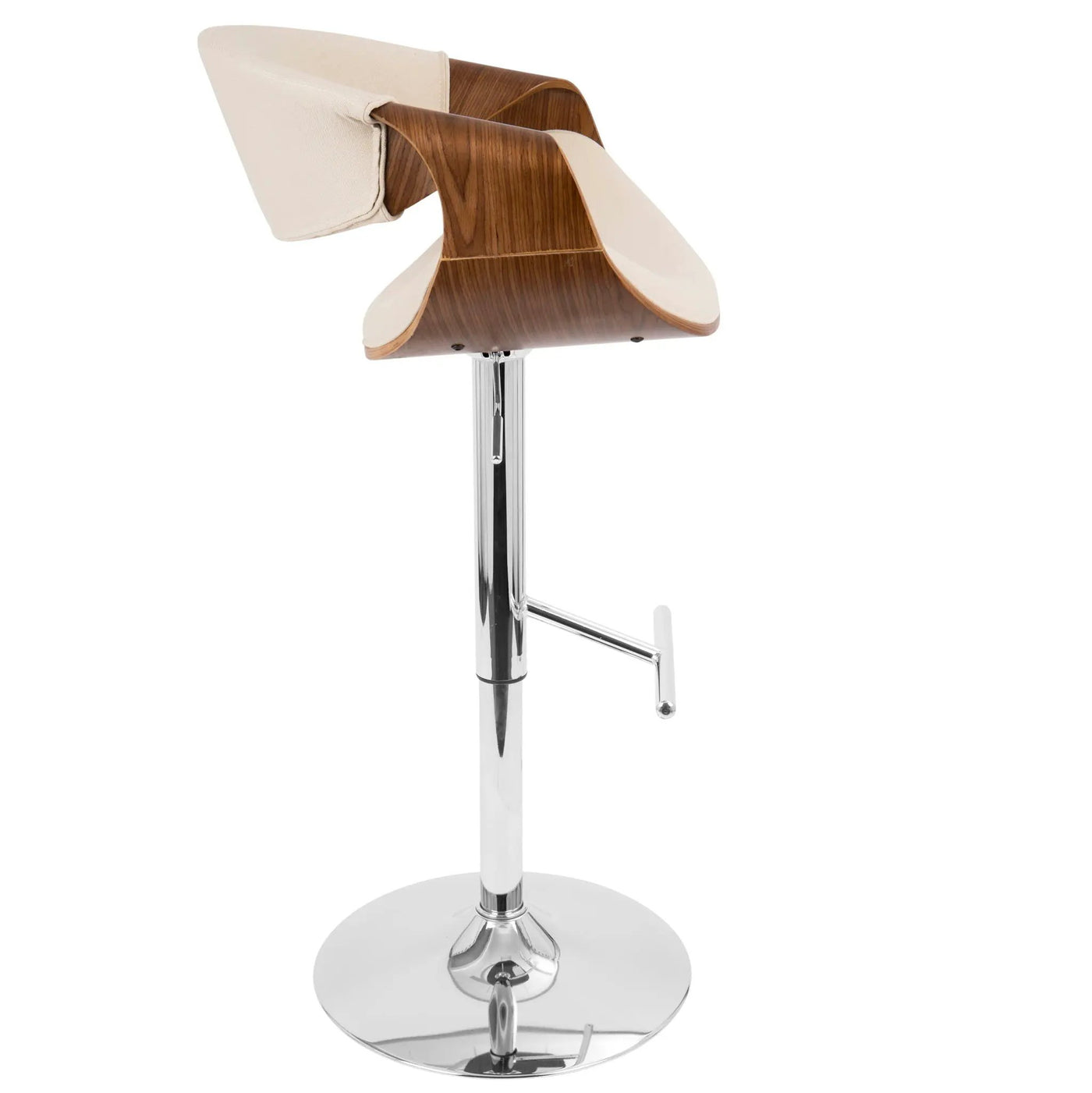 Curvo - Mid Century Modern Adjustable Barstool With Swivel With Straight T Footrest by HouseOfZazla