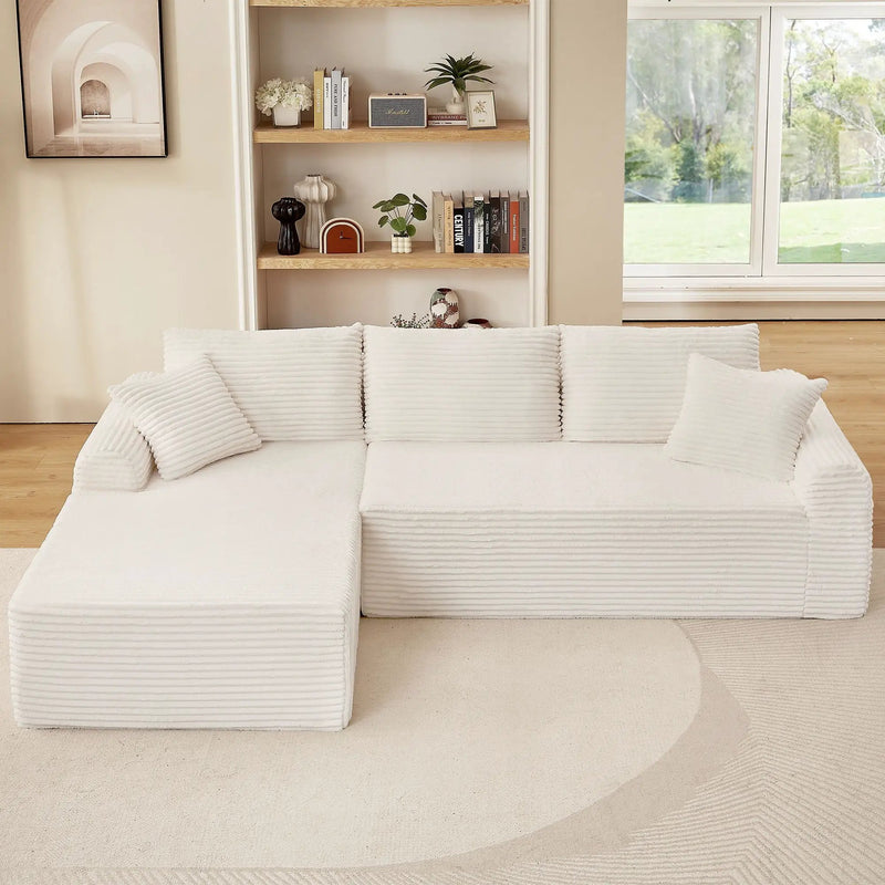 Modular Sectional With Arched Armrests, Includes 3 Back Cushions & 2 Throw Pillows by Unique Piece Furniture