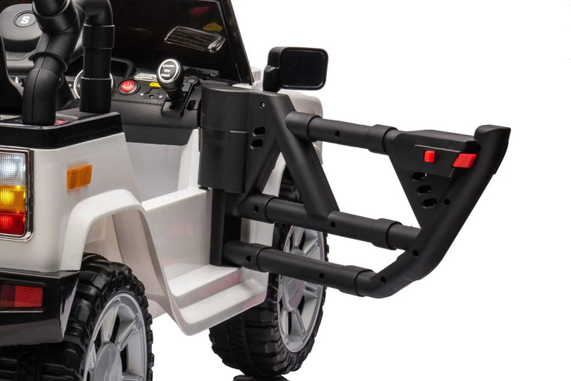 12V7A 30W*2 Four-Wheel Drive Seat One Button Start, Forward And Backward, High And Low Speed, Music, Front Light, Power Display, Two Doors Can Open, 2.4G R / C, Seat Belt Four Wheel Absorber by HouseOfZazla