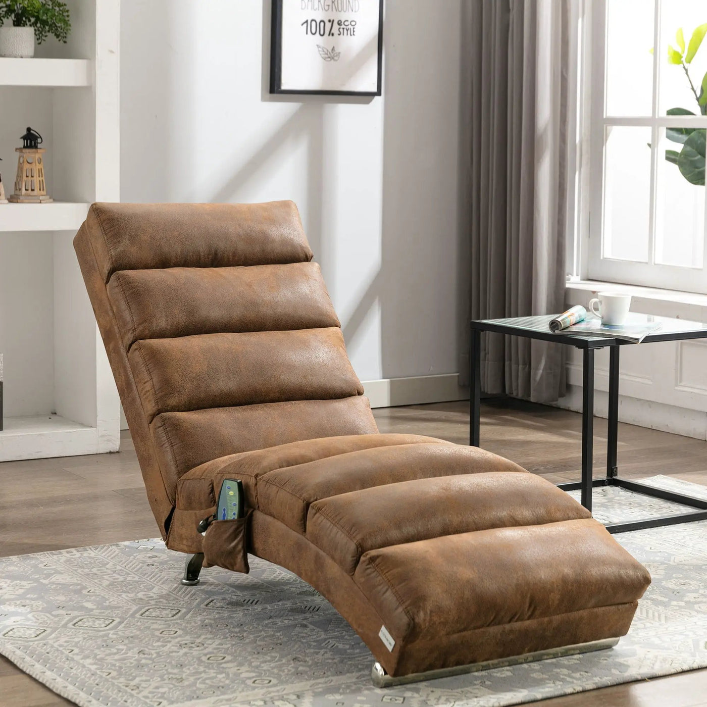 Massage Chaise Lounge Indoor With Remote Control, Ergonomic Electric Massage Lounger by Unique Piece Furniture