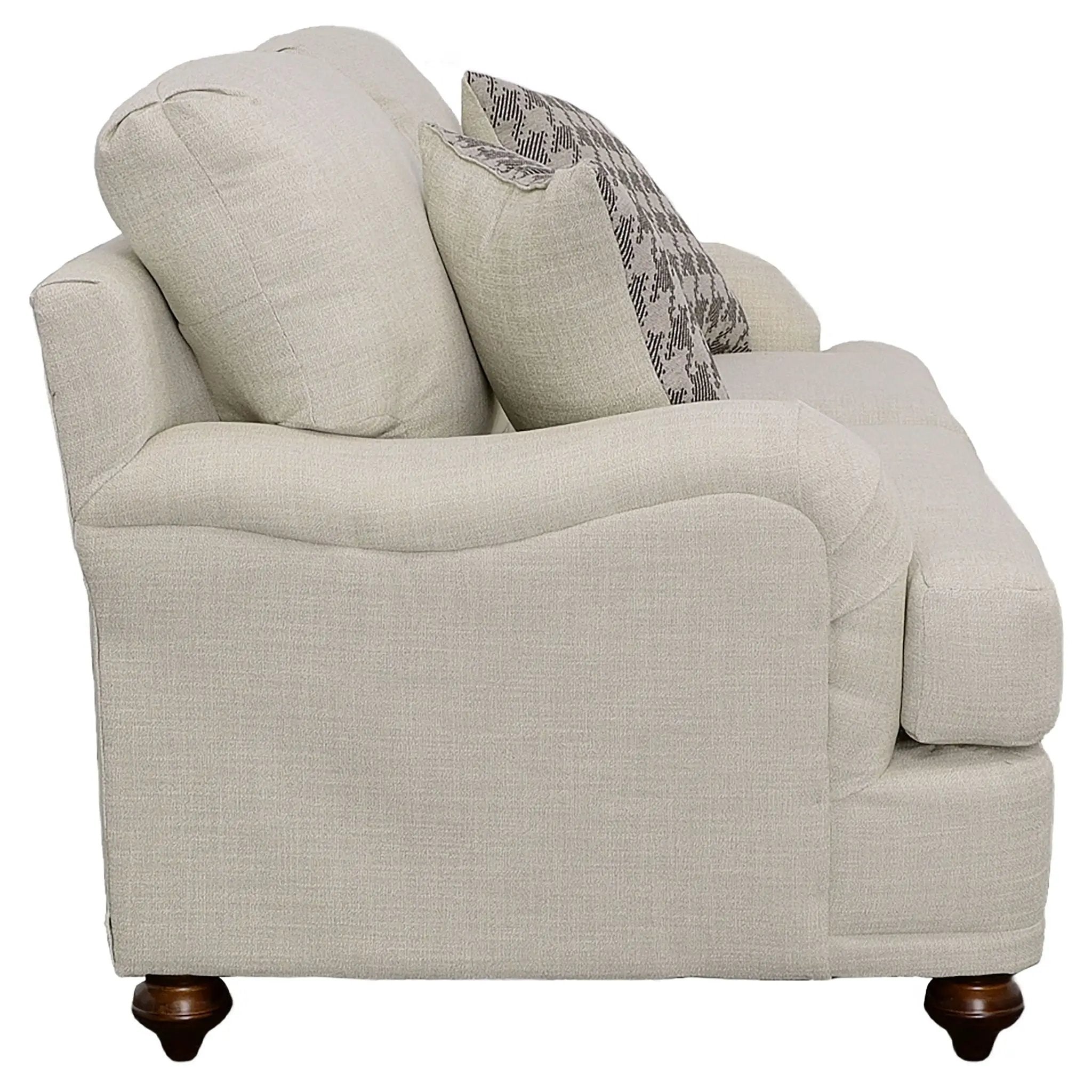Glenn Upholstered English Arm Loveseat Light Grey and Grey by Unique Piece Furniture