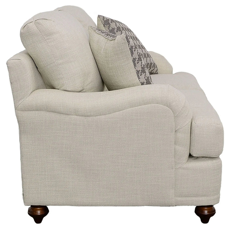 Glenn Upholstered English Arm Loveseat Light Grey and Grey by Unique Piece Furniture