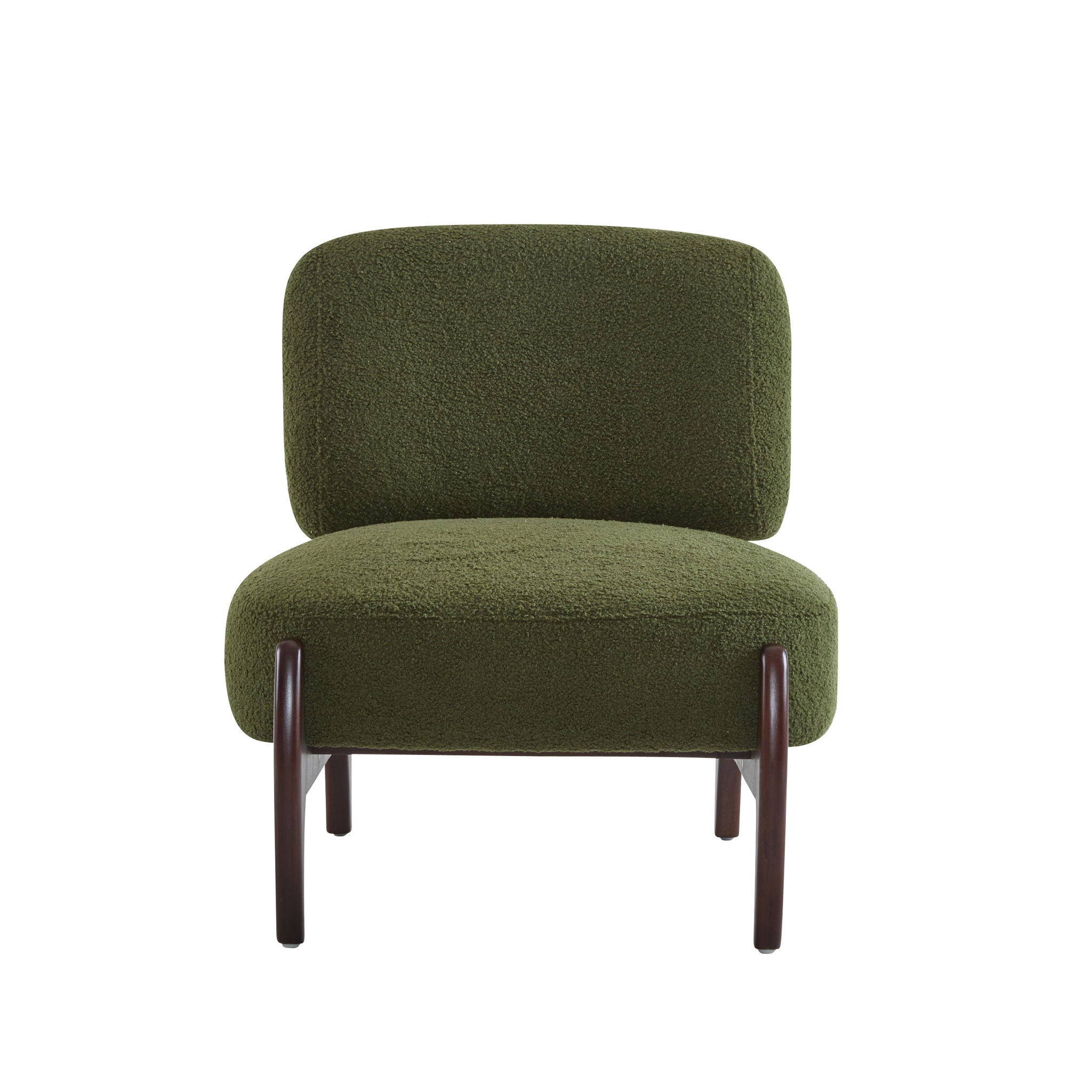 Modern Boucle Lounge Chair With Solid Wood Frame by HouseOfZazla