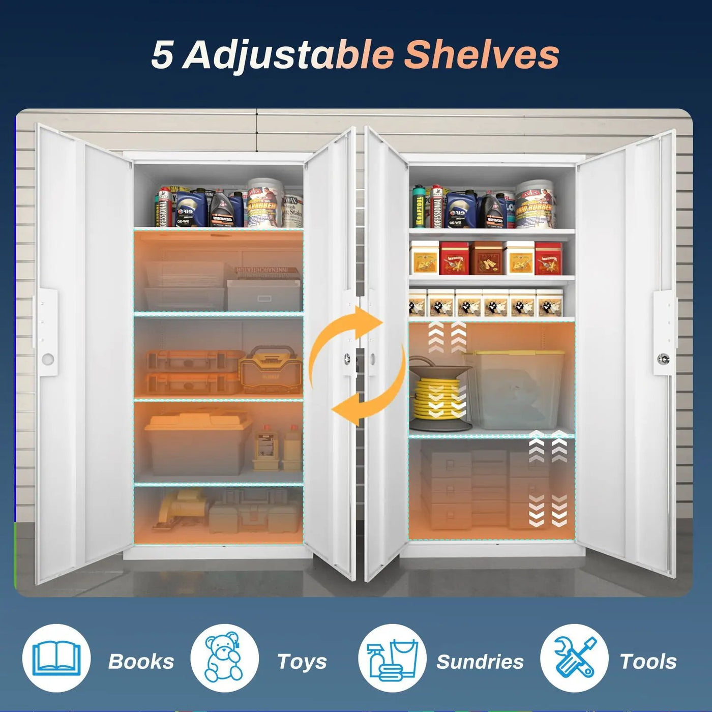 2 Door File Cabinet With Lock, 4 Adjustable Shelves, Heavy-Duty by Unique Piece Furniture