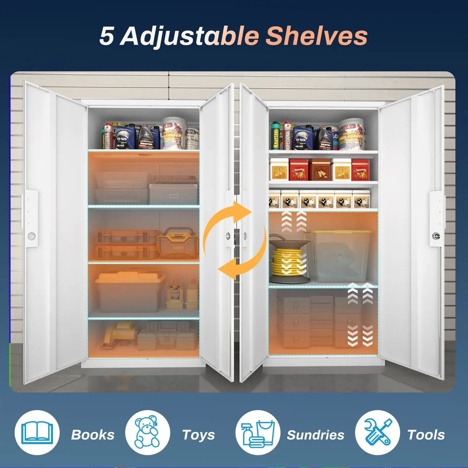 2 Door File Cabinet With Lock, 4 Adjustable Shelves, Heavy-Duty by Unique Piece Furniture