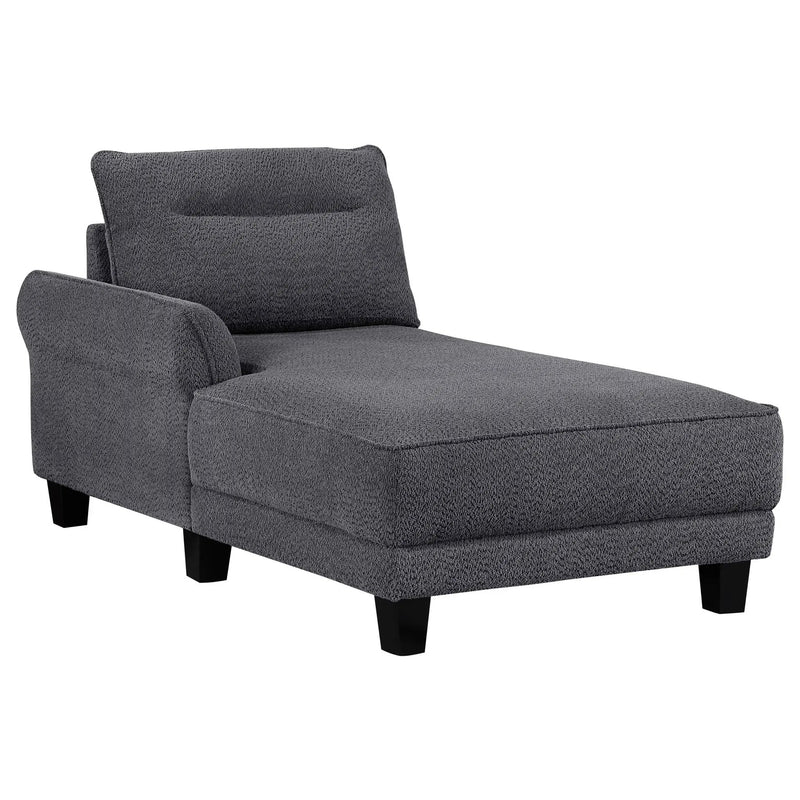 Caspian Upholstered Curved Arm Chaise Sectional Sofa Grey by Unique Piece Furniture