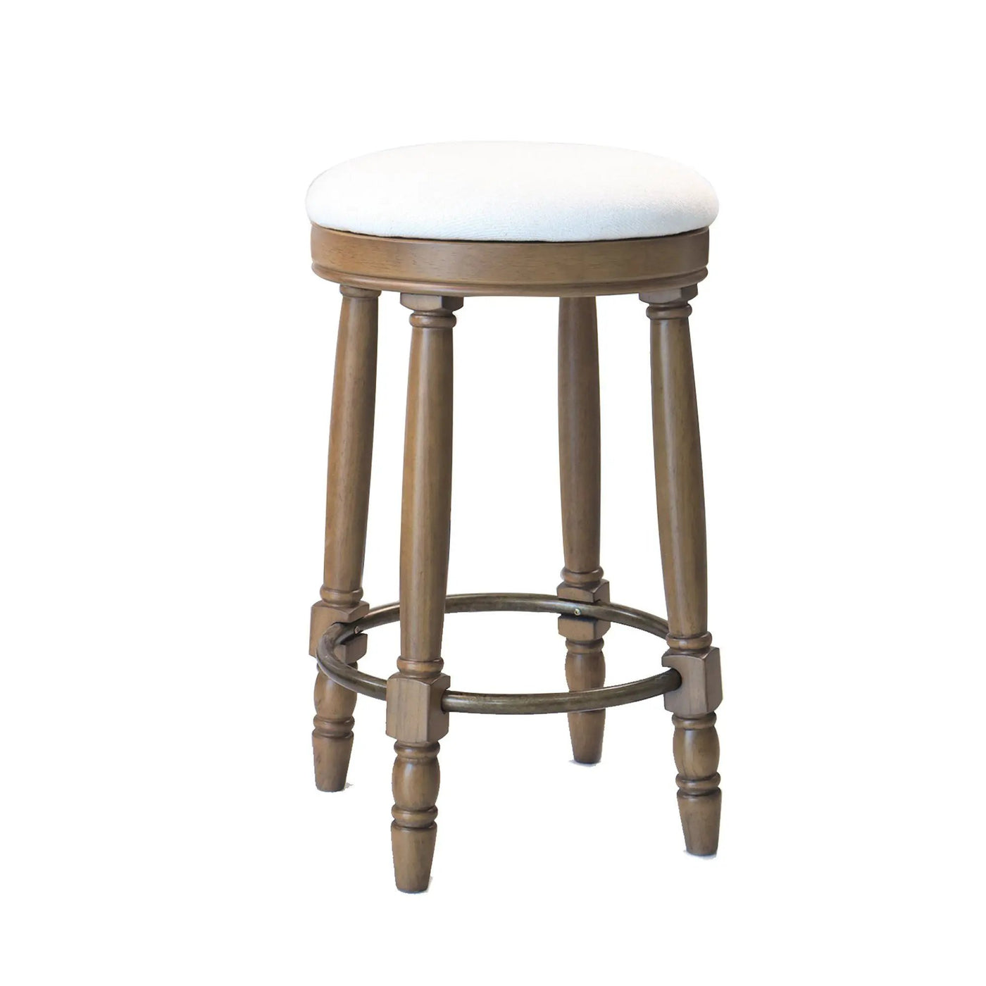 360° Swivel Wooden Barstools With Upholstered Seat, Counter Height (Set of 2) by Unique Piece Furniture