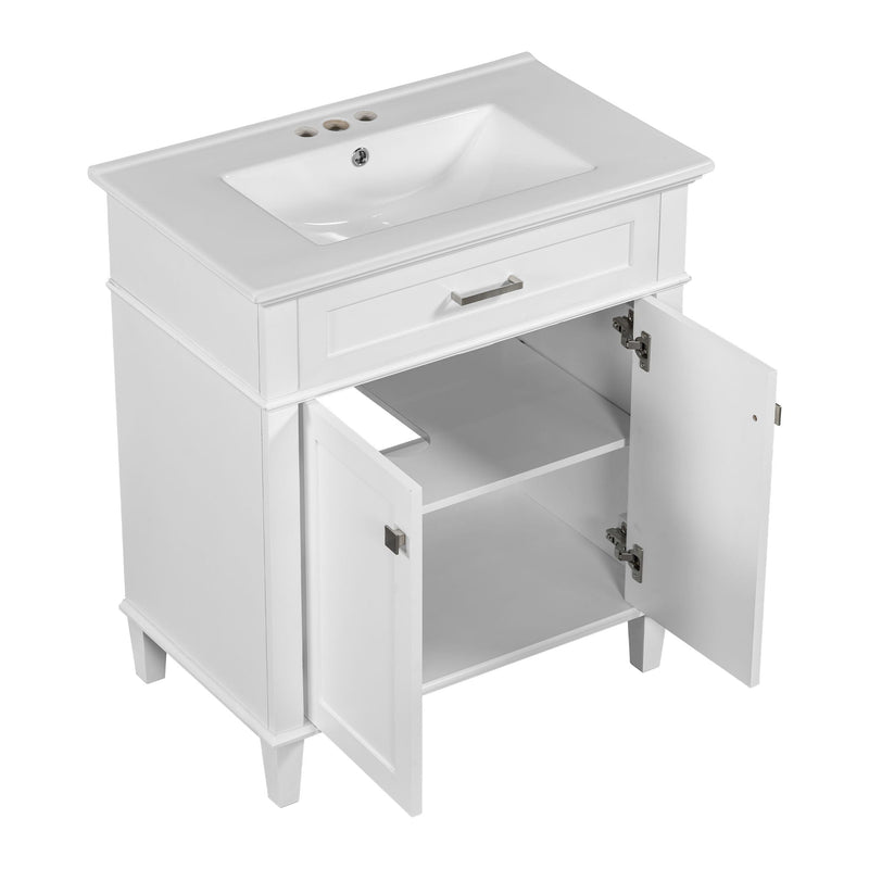 Bathroom Vanity With Ceramic Basin, Soft Close Door And Adjustable Shelves by HouseOfZazla