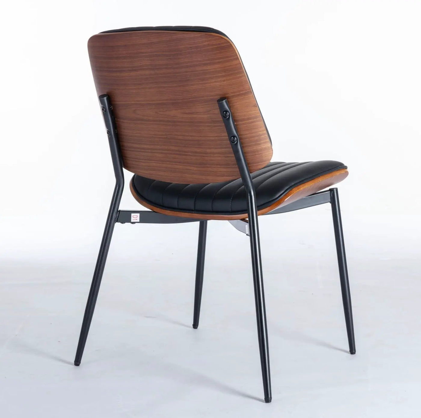 Dining Chairs (Set of 2) Mid-Century Modern Retro Chair With Walnut Bentwood Back Upholstered Seat Metal Legs Adjustable Foot For Kitchen Dining Room Chairs by Unique Piece Furniture