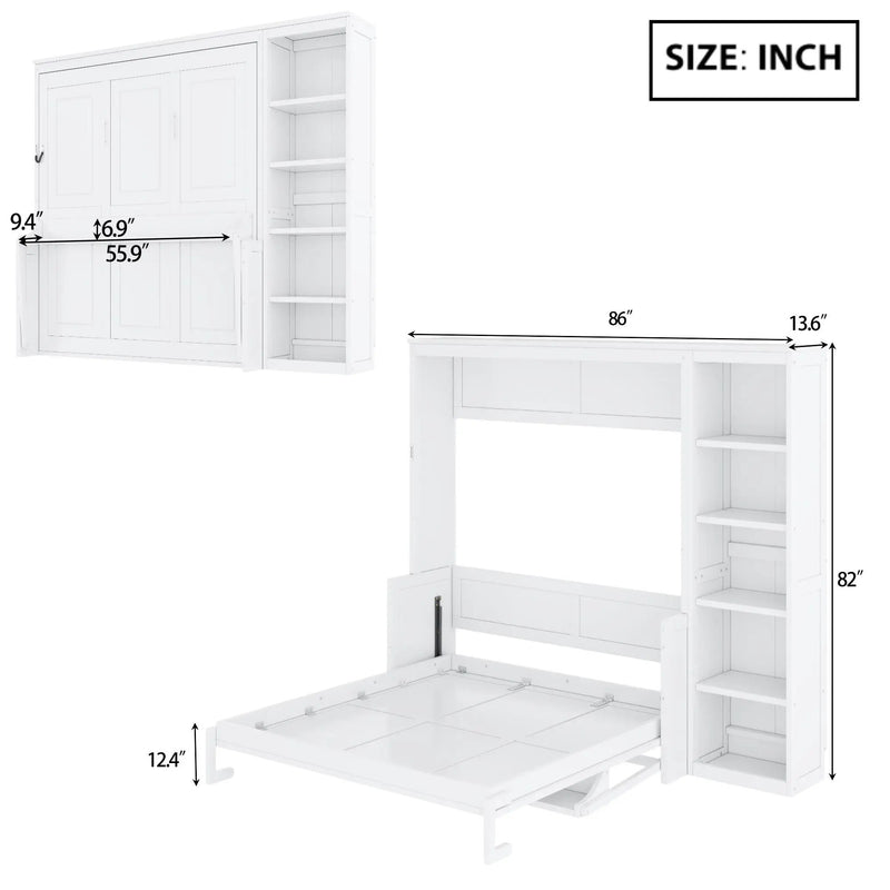 Sturdy Murphy Bed With Desk And Bookshelf by Unique Piece Furniture