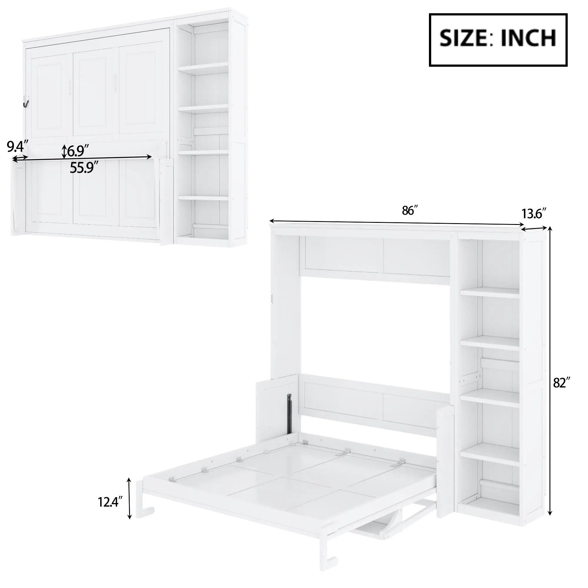 Sturdy Murphy Bed With Desk And Bookshelf by HouseOfZazla