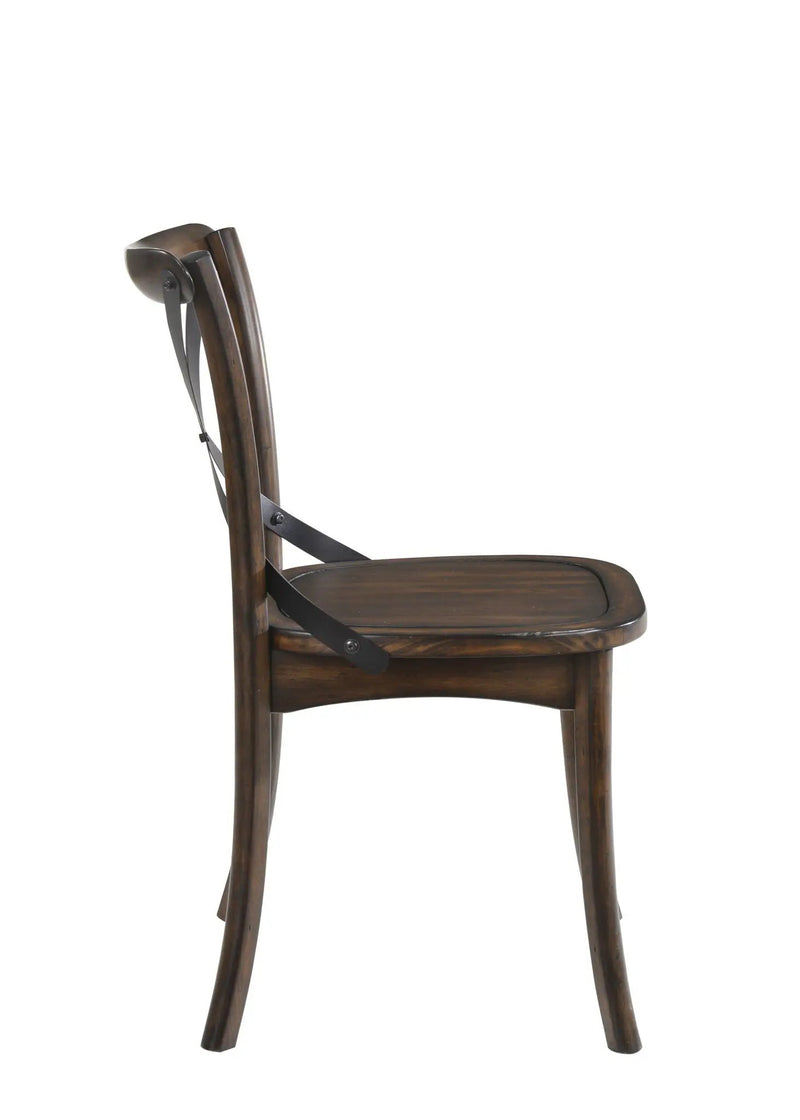 Kaelyn - Metal Side Chair (Set of 2) - Dark Oak by Unique Piece Furniture